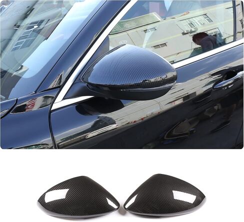 Door Side Mirror Cover Trim Rearview Side Mirror Covers Caps for Alfa Romeo Stelvio 2017-2024 Gloss Black Car Decoration Accessories (Stelvio) in Saudi Arabia