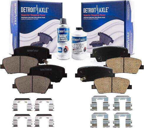 Detroit Axle-منصات الفرامل لعام 2011-2015 Kia Sorento ، 2010-2012 Hyundai Santa Fe ، 4 منصات الفرامل الأمامية والخلفية in Saudi Arabia