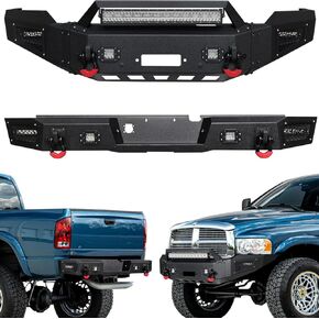 VIJAY Front and Rear Bumper Fits 1994-2002 RAM 2500丨3500 and 1994-2001 Ram 1500 with Winch Plate and Lights in Kuwait