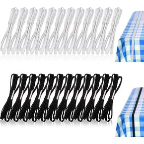 Riakrum Table Bungees tablecloth حزام شريط tablecloth bungee سلك للاحتفاظ بقطعة قماش طاولة لأسفل طاولات في الهواء الطلق طاولات المطبخ حفل زفاف التخييم (4 ، الحجم الموسع) in Kuwait