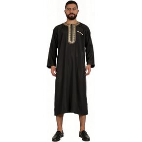 HOMELEX Men's Muslim Clothes Thobe Middle East Kaftan Saudi Arab Caftans Islamic Abaya Dress Dubai Robes in Kuwait