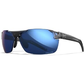 Wiley X WX Prime Sunglasses Safety Glasses for Men Shatterproof UV Eye Protection for Combat and Shooting Captivate Polarized Blue Mirror Lenses Gloss Crystal Grey Frames in Saudi Arabia