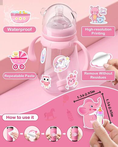 Baby Boy Shower Stickers for Scrapbooking, 50pcs Baby Scrapbook Supplies Stickers Newborn Baby Album Waterproof Vinyl Bluk Sticker for Water Bottles Laptop Decorating Planning Scrapbooking in Saudi Arabia