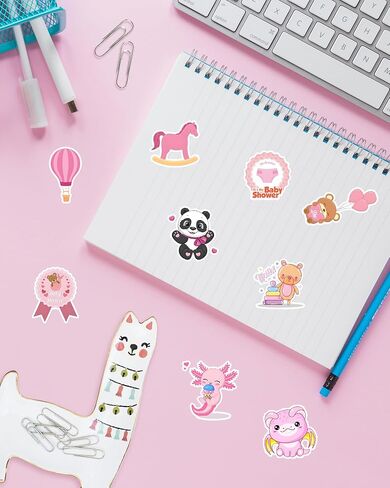 Baby Boy Shower Stickers for Scrapbooking, 50pcs Baby Scrapbook Supplies Stickers Newborn Baby Album Waterproof Vinyl Bluk Sticker for Water Bottles Laptop Decorating Planning Scrapbooking in Saudi Arabia