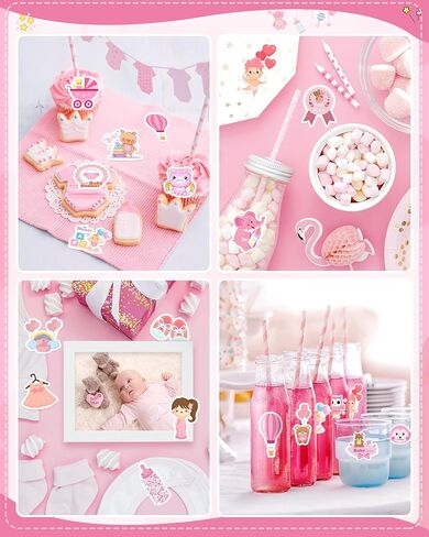 Baby Boy Shower Stickers for Scrapbooking, 50pcs Baby Scrapbook Supplies Stickers Newborn Baby Album Waterproof Vinyl Bluk Sticker for Water Bottles Laptop Decorating Planning Scrapbooking in Saudi Arabia