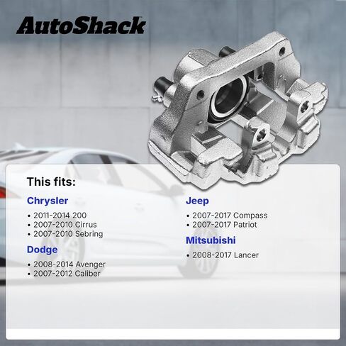 Autoshack الخلفية الخلفية مجموعة الفرجار الفرجار مع استبدال القوس لكرايسلر 200 Sebring Mitsubishi Lancer Dodge Caliber 2008-2014 Avenger 2007-2017 Jeep Patriot Compass Side BC3066 in Saudi Arabia