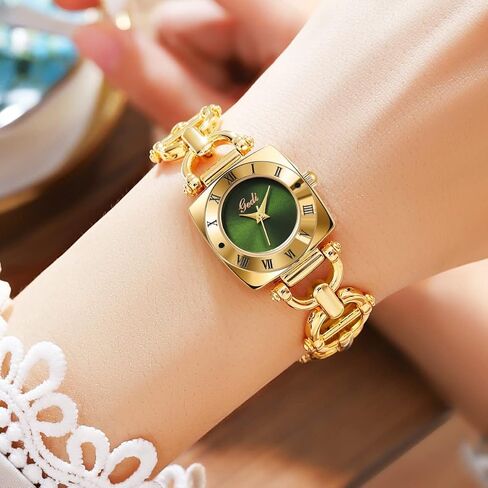 Gosasa Women's Fashion Fashion Watch Square Gold Quartz Watch منحوتة شعار الرومانية الشعار الشعار مراقبة الكوارتز عتيقة in Kuwait