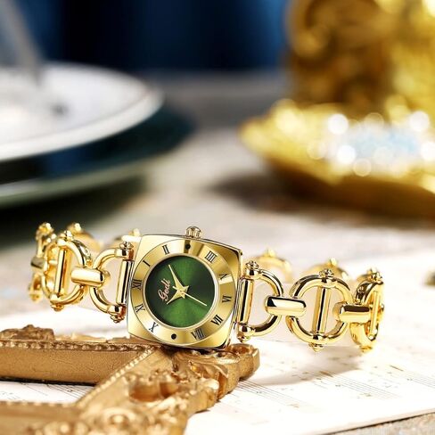 Gosasa Women's Fashion Fashion Watch Square Gold Quartz Watch منحوتة شعار الرومانية الشعار الشعار مراقبة الكوارتز عتيقة in Kuwait