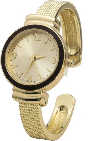 Blekon Collections Women's Quartz 30mm Case Classic Rough Textured Cuff Bangle Watch in Saudi Arabia