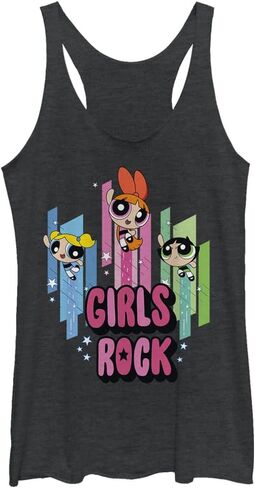 Fifth Sun Power Puff Girls Rock Women's Fast Fashion Racerback Tank Top in Saudi Arabia