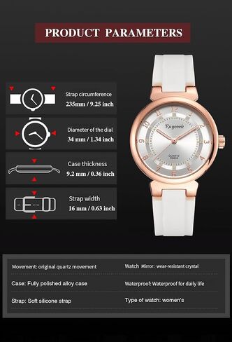 Ladies Quartz Nurse Watch, Waterproof Women's Casual Fashion Sport Wrist Watch, Silicone Band, Crystal Markers,Easy Read Dial in Kuwait