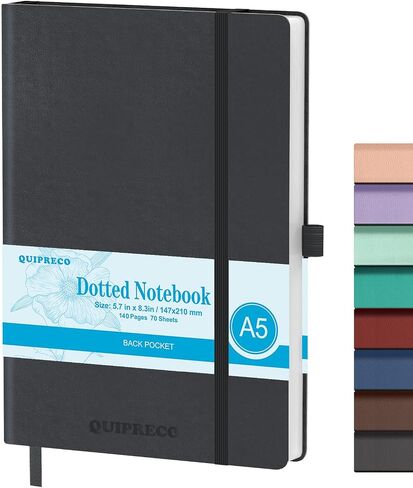 Bullet Journal Dotted Gardcover Noteboor ، 140 صفحة 120GSM ورقة للتغذية ، أخذ الملاحظات ، يوميات ، 5.7 '*8.3' ، بورجوندي in Kuwait