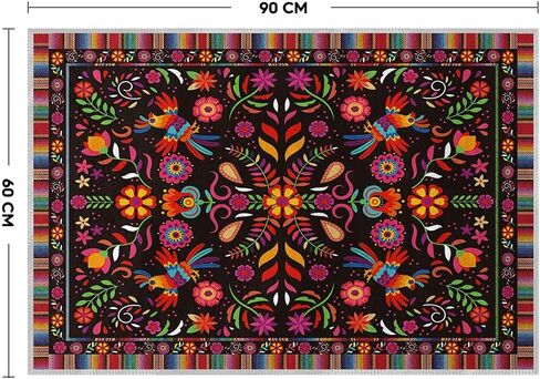 Artoid Mode Bird Dia De Los Muertos Mexican Fiesta Area Rug, Cinco De Mayo Home Decor Low-Profile Washable Large Rug for Living Room Bedroom Farmhouse Dining Room Kids Playroom 5x7 Feet in Saudi Arabia