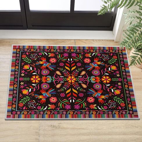 Artoid Mode Bird Dia De Los Muertos Mexican Fiesta Area Rug, Cinco De Mayo Home Decor Low-Profile Washable Large Rug for Living Room Bedroom Farmhouse Dining Room Kids Playroom 5x7 Feet in Saudi Arabia