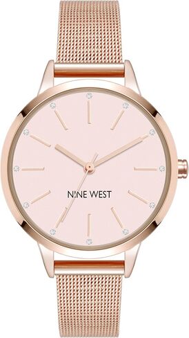 Nine West Women's Crystal Accented Dial Mesh Bracelet Watch in Saudi Arabia