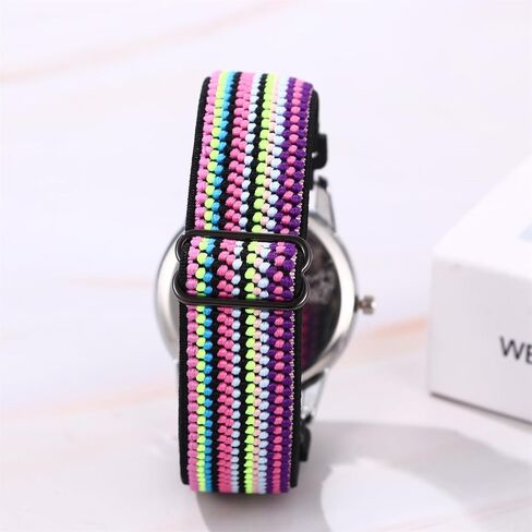 OIDEA Braided Elastic Nurse Watch for Medical: 12/24 Hour Military Time Easy Read Dial Second Hand Analog Wrist Watch in Kuwait
