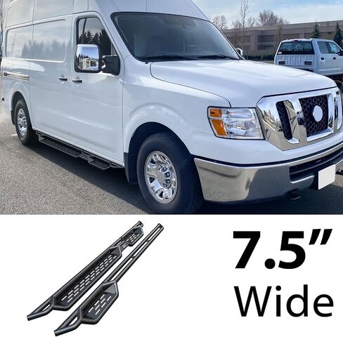 HD Ridez منسد لأسفل ألواح الجري خطوة جانبية متوافقة مع Nissan NV 1500 2500 3500 2012-2021 in Kuwait