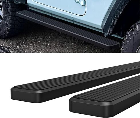 HD Ridez Running Board 5" Stainless Steel Black Compatible with Jeep Wrangler JL 2018-2025 2-Door (Factory sidesteps or Rock Rails Have to be Removed) (Nerf Bar Side Steps Side Bars) in Saudi Arabia