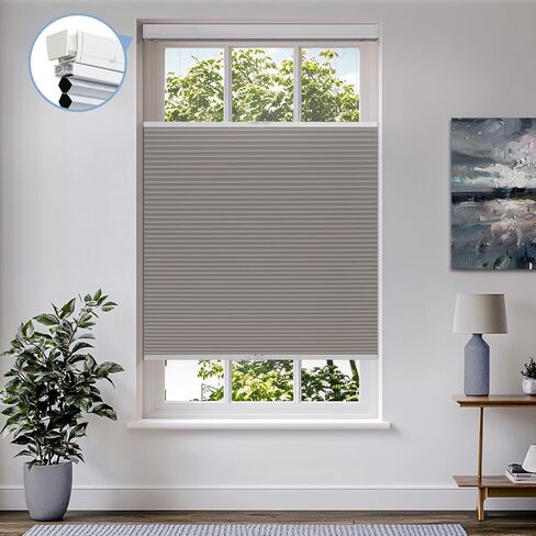 Keego Top Down Bottom Up Shades No Drill Cordless Cellular Blinds Custom Cellular Shades Blackout and Privacy Protection WhiteSmoke Filter Light Custom Size in Kuwait