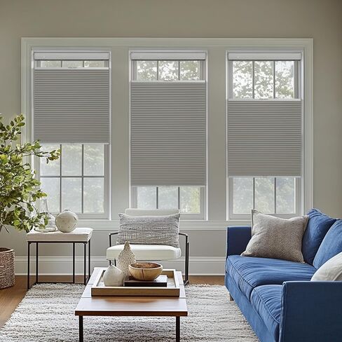 Keego Top Down Bottom Up Shades No Drill Cordless Cellular Blinds Custom Cellular Shades Blackout and Privacy Protection WhiteSmoke Filter Light Custom Size in Kuwait