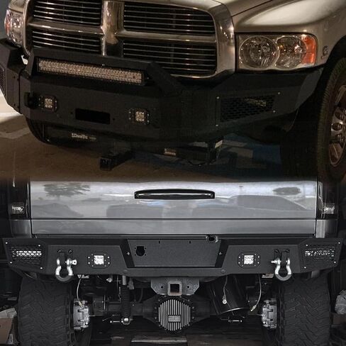 VIJAY Front and Rear Bumper Fits 1994-2002 RAM 2500丨3500 and 1994-2001 Ram 1500 with Winch Plate and Lights in Kuwait