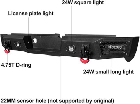 VIJAY Front and Rear Bumper Fits 1994-2002 RAM 2500丨3500 and 1994-2001 Ram 1500 with Winch Plate and Lights in Kuwait