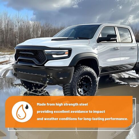 KUAFU Front Bumper Face Bar Compatible with 2019-2024 Dodge Ram 1500 W/Fog Lights & Sensor Holes, Hooks Replacement for CH1002406, 5ZB41TZZAD, 5ZB41TZZAC, 5ZB41TZZAB Steel Powder Coated Black 3PCS in Saudi Arabia