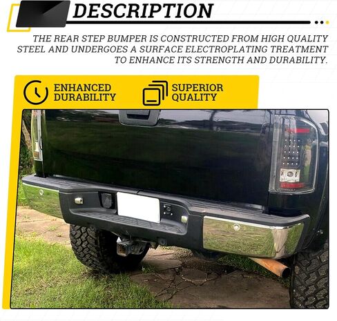 kuafu الخطوة الخلفية خطوة الوفير التجميع متوافق مع 2007-2013 Chevy Chevrolet Silverado & GMC Sierra 1500 w/Ros roles استبدال 20899360 GM1103148 REPC823703 الصلب Chrome in Saudi Arabia
