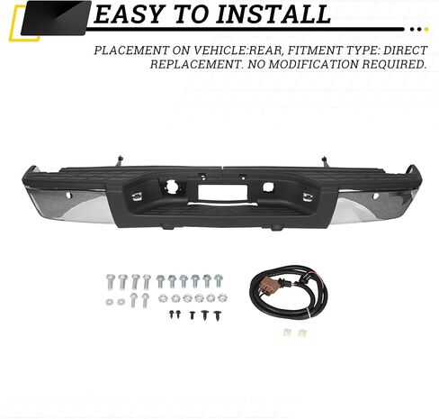 kuafu الخطوة الخلفية خطوة الوفير التجميع متوافق مع 2007-2013 Chevy Chevrolet Silverado & GMC Sierra 1500 w/Ros roles استبدال 20899360 GM1103148 REPC823703 الصلب Chrome in Saudi Arabia