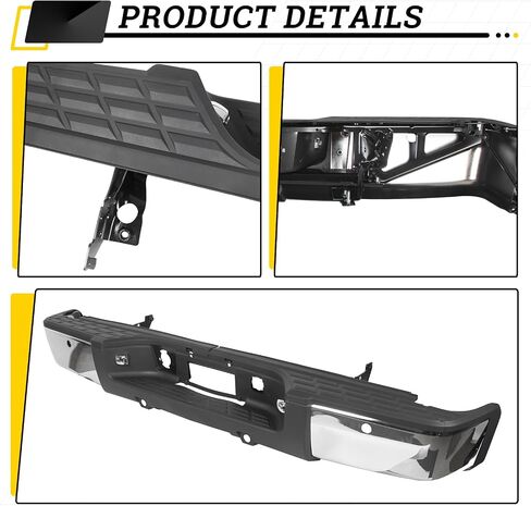 kuafu الخطوة الخلفية خطوة الوفير التجميع متوافق مع 2007-2013 Chevy Chevrolet Silverado & GMC Sierra 1500 w/Ros roles استبدال 20899360 GM1103148 REPC823703 الصلب Chrome in Saudi Arabia