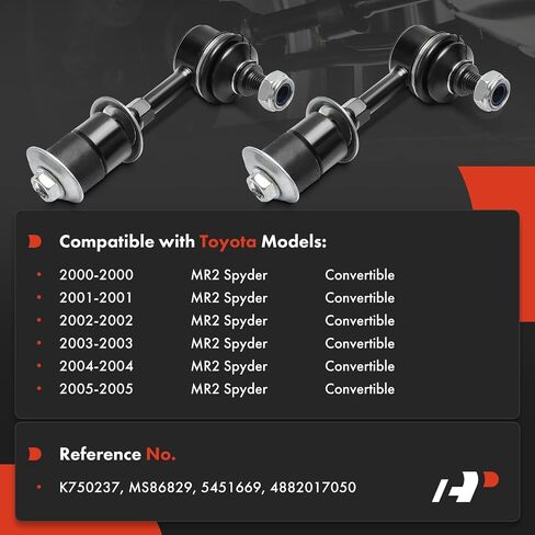 A-Premium 2 X Front Sway Bar Links Bar Bar Bar ، متوافقة مع Toyota MR2 Spyder 2000-2005 in Saudi Arabia