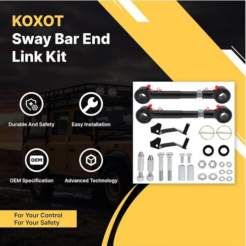 2PCS JP-9004-JL Front Stabilizer BAR SWAY LINK نظام قطع اتصال أسرع مع 2.5 "-6" متوافق مع Jeep 2019 2020 2021 2022 Wrangler JL in Saudi Arabia