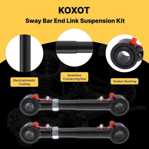 2PCS JP-9004-JL Front Stabilizer BAR SWAY LINK نظام قطع اتصال أسرع مع 2.5 "-6" متوافق مع Jeep 2019 2020 2021 2022 Wrangler JL in Saudi Arabia