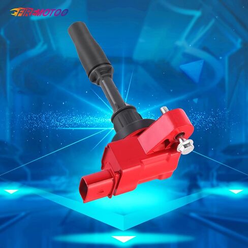حزمة من 4 اشتعال حزمة ملفات متوافقة مع Chevy Camaro Colorado Malibu Impala GMC Acadia Cadillac ATS CTS Buick Devision 2.5L 2.0L UF680 12654078 25202791 RED in Saudi Arabia