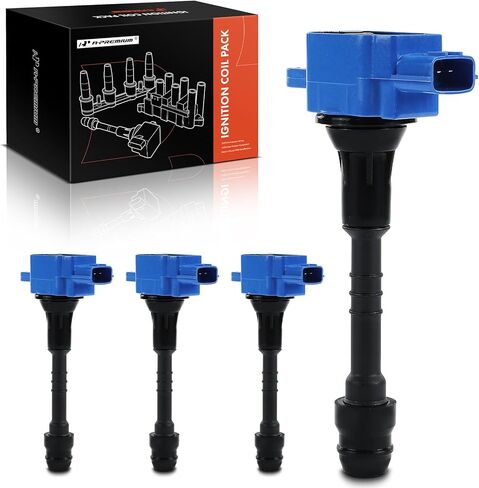 A-Premium (Blue) Pack Coil Coil Pack متوافق مع Nissan Sentra 2002 2003 2004 2005 2006 1.8L ، 4-PC Set ، استبدل# 224486n000 ، 2244895f0a in Saudi Arabia