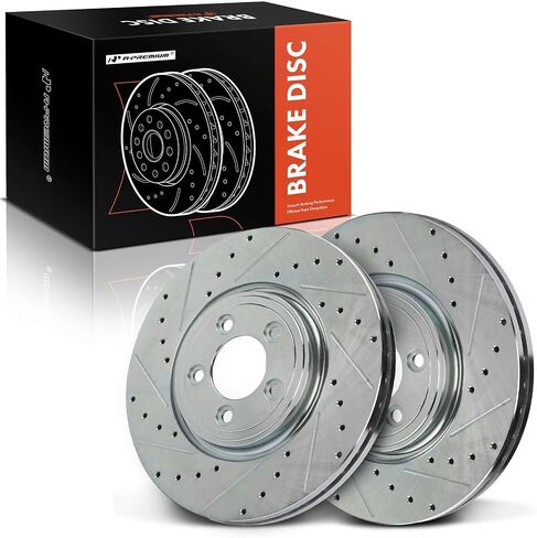 A-Premium 12.83 Inch (326mm) دوارات فرامل القرص المحفورة الأمامية والمنزعة متوافقة مع نماذج Jaguar المختارة-XF 2009-2015 ، XJ8 2006-2009 ، XK 2007-2009 ، S-Type 2006-2008 ، Vanden Plas ، 2-PC Set ، in Saudi Arabia