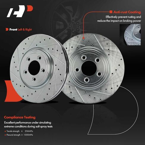 A-Premium 12.83 Inch (326mm) دوارات فرامل القرص المحفورة الأمامية والمنزعة متوافقة مع نماذج Jaguar المختارة-XF 2009-2015 ، XJ8 2006-2009 ، XK 2007-2009 ، S-Type 2006-2008 ، Vanden Plas ، 2-PC Set ، in Saudi Arabia