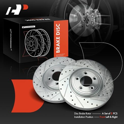 A-Premium 12.83 Inch (326mm) دوارات فرامل القرص المحفورة الأمامية والمنزعة متوافقة مع نماذج Jaguar المختارة-XF 2009-2015 ، XJ8 2006-2009 ، XK 2007-2009 ، S-Type 2006-2008 ، Vanden Plas ، 2-PC Set ، in Saudi Arabia