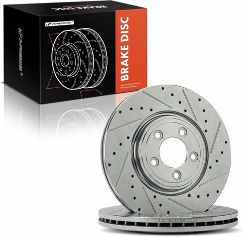 A-Premium 12.83 Inch (326mm) دوارات فرامل القرص المحفورة الأمامية والمنزعة متوافقة مع نماذج Jaguar المختارة-XF 2009-2015 ، XJ8 2006-2009 ، XK 2007-2009 ، S-Type 2006-2008 ، Vanden Plas ، 2-PC Set ، in Saudi Arabia