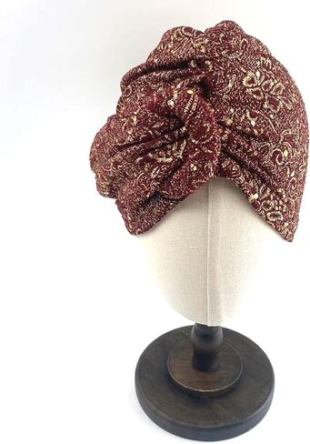 Turbans for Women Retro Hijab Cap Hair Coverings Sequin Head Wraps Fashion Floral African Hats in Kuwait