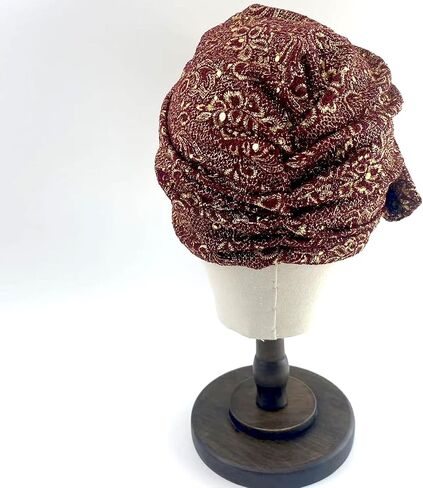 Turbans for Women Retro Hijab Cap Hair Coverings Sequin Head Wraps Fashion Floral African Hats in Kuwait