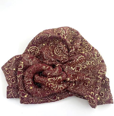 Turbans for Women Retro Hijab Cap Hair Coverings Sequin Head Wraps Fashion Floral African Hats in Kuwait