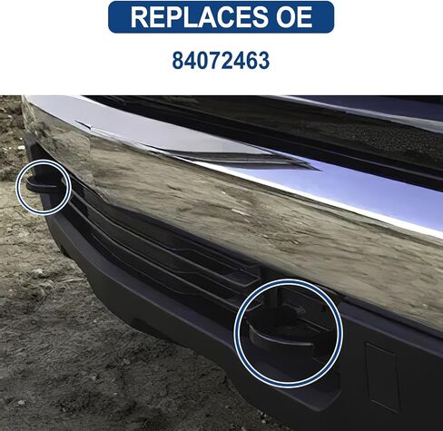 حلقة السحب الأمامية حلقة متوافقة مع 2007-2019 Chevy Silverado GMC Sierra 1500 Front Lower Pumper Ring استبدال 84072463 أسود 2pcs in Saudi Arabia