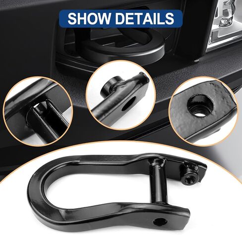 حلقة السحب الأمامية حلقة متوافقة مع 2007-2019 Chevy Silverado GMC Sierra 1500 Front Lower Pumper Ring استبدال 84072463 أسود 2pcs in Saudi Arabia