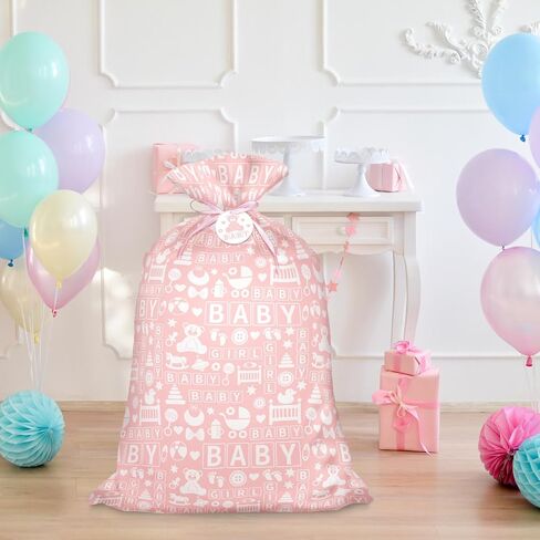 Laidans 56" Extra Large Birthday Plastic Gift Bag, Jumbo Gift Bag Colorful Balloon Design for Girls’ Kids Birthdays Parties or Celebrating in Kuwait