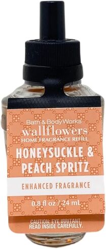 Bath & Body Works Honeysuckle & Peach Spritz 4 Pack Wallflowers Home Home Spragrance Bundle مع عينة من الشوفان الطبيعية صابون in Saudi Arabia