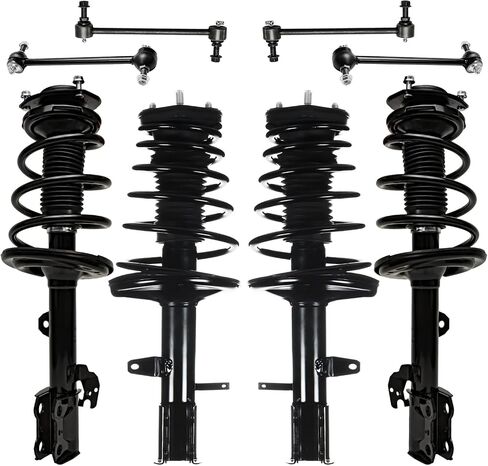 Detroit Axle - AWD 8PC Struts Kit لتويوتا 2009 2010 2011 2012 Venza ، الدعامات الأمامية والخلفية مع ربط شريط Sway Sway Sway بديل للتثبيت السريع. in Saudi Arabia