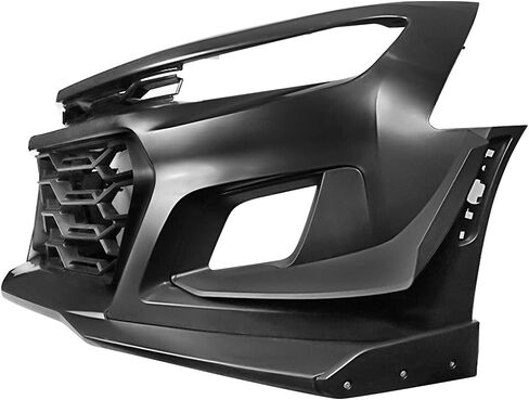IKON MOTORSPORTS, Front Bumper Cover Compatible With 2019-2024 Chevy Camaro w/Signature Headlights, 1LE Style Unpainted Black PP Bumper Cover Conversion Guard W/Lip Grille Grill Bodykit Replacement in Saudi Arabia