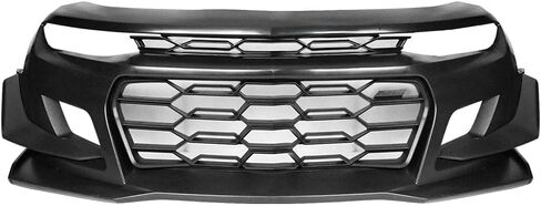 IKON MOTORSPORTS, Front Bumper Cover Compatible With 2019-2024 Chevy Camaro w/Signature Headlights, 1LE Style Unpainted Black PP Bumper Cover Conversion Guard W/Lip Grille Grill Bodykit Replacement in Saudi Arabia