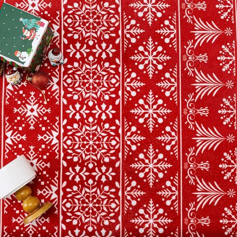 Red Runner Brug 2x8 عيد الميلاد ممر السجاد الثلج الثلجي قابلة للغسل سجاد عيد الميلاد ديكور العطلات in Kuwait